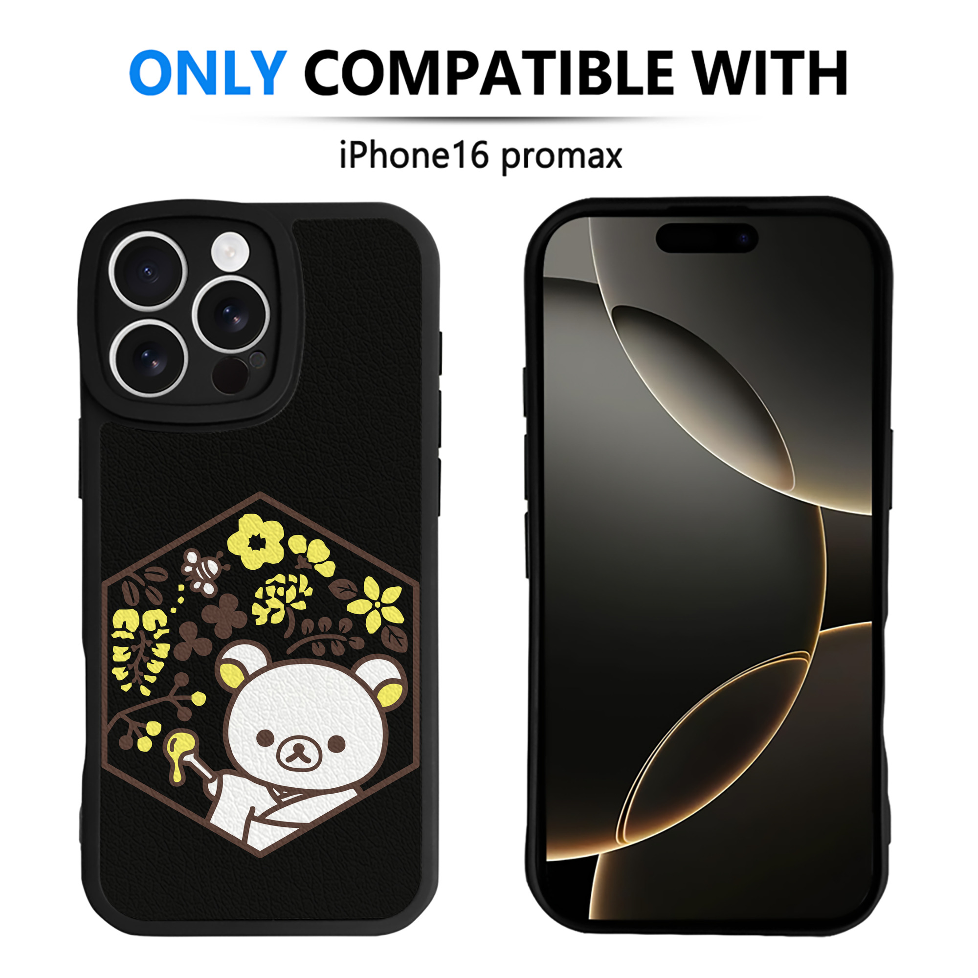 （画像用） リラックマ リラックマ キイロイトリ Rilakkuma Korilakkuma Kiiroitori 【iPhone 16シリーズ対応】シリコンスマホケース（レザー調） 材質：シリコン